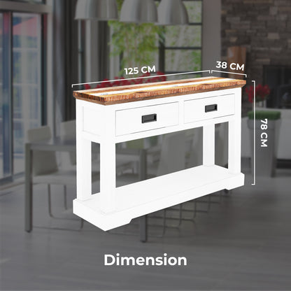 Orville Console Hallway Entry Table 125cm Solid Acacia Timber Wood - Multi Color - Cosy Abode