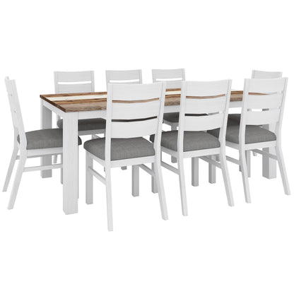 Orville 9pc Dining Set 200cm Table 8 Chair Solid Acacia Wood Timber -Multi Color - Cosy Abode
