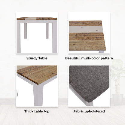 Orville 9pc Dining Set 200cm Table 8 Chair Solid Acacia Wood Timber -Multi Color - Cosy Abode