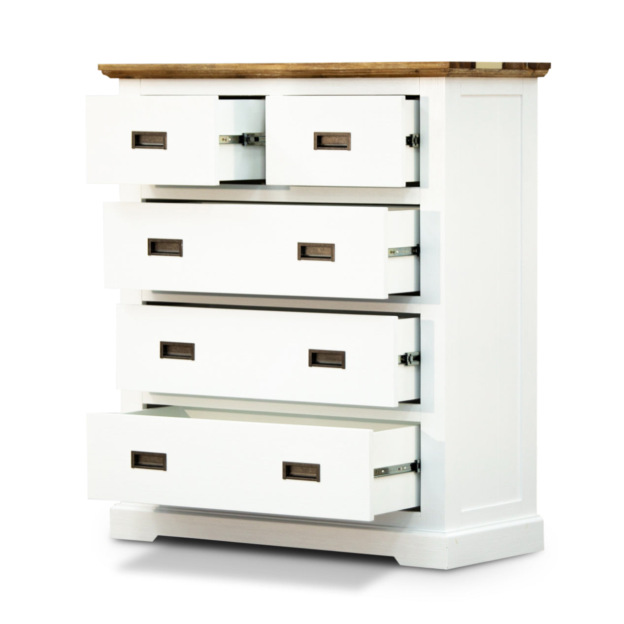 Orville 4pc King Bed Frame Suite Bedside Tallboy Furniture Package - Multi Color - Cosy Abode