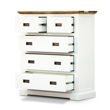 Orville 4pc King Bed Frame Suite Bedside Tallboy Furniture Package - Multi Color - Cosy Abode
