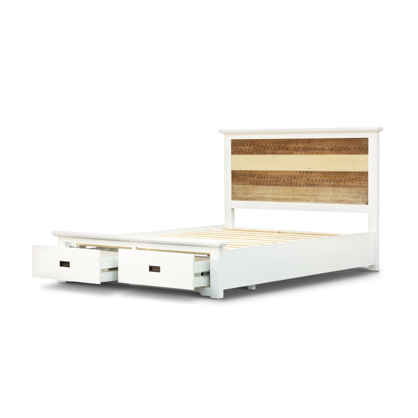 Orville 4pc Queen Bed Frame Suite Bedside Tallboy Furniture Package -Multi Color - Cosy Abode