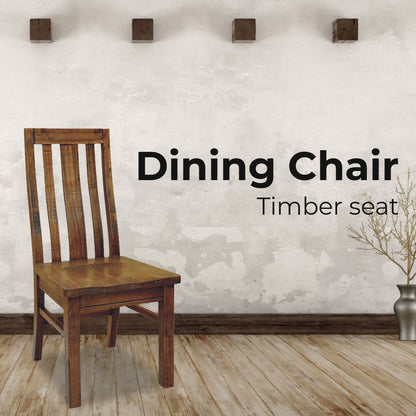 Birdsville Dining Chair Set of 2 Solid Mt Ash Wood Dining Furniture - Brown - Cosy Abode