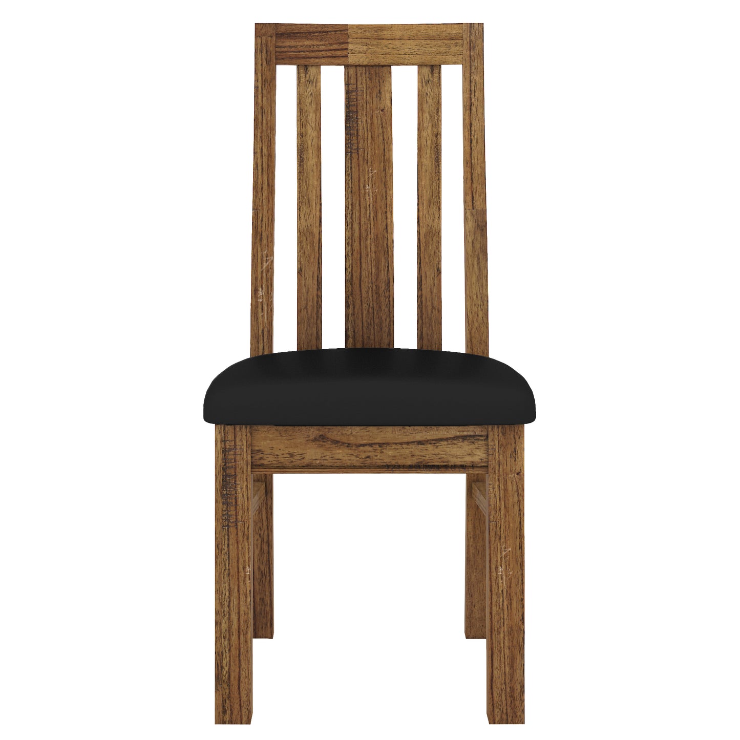 Birdsville PU Seat Dining Chair Set of 2 Solid Ash Wood Dining Furniture -Brown - Cosy Abode