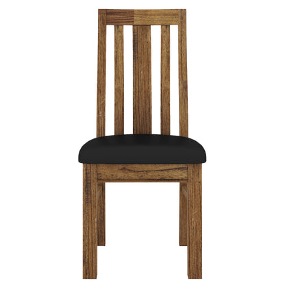 Birdsville PU Seat Dining Chair Set of 2 Solid Ash Wood Dining Furniture -Brown - Cosy Abode