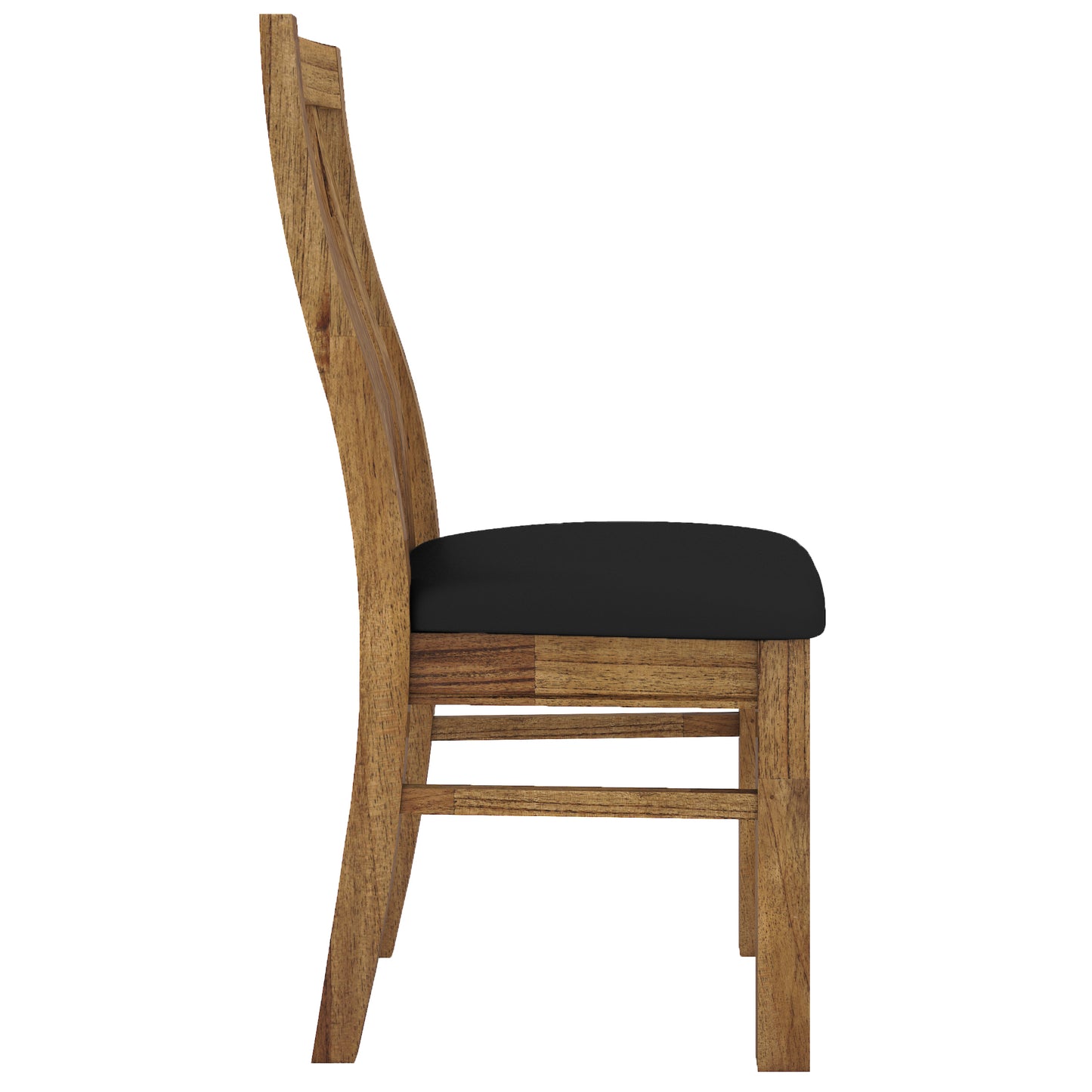 Birdsville PU Seat Dining Chair Set of 2 Solid Ash Wood Dining Furniture -Brown - Cosy Abode