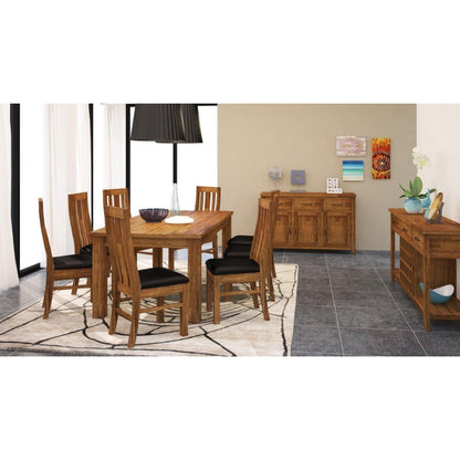Birdsville Buffet Table 161cm 4 Door 3 Drawer Solid Mt Ash Timber Wood - Brown - Cosy Abode