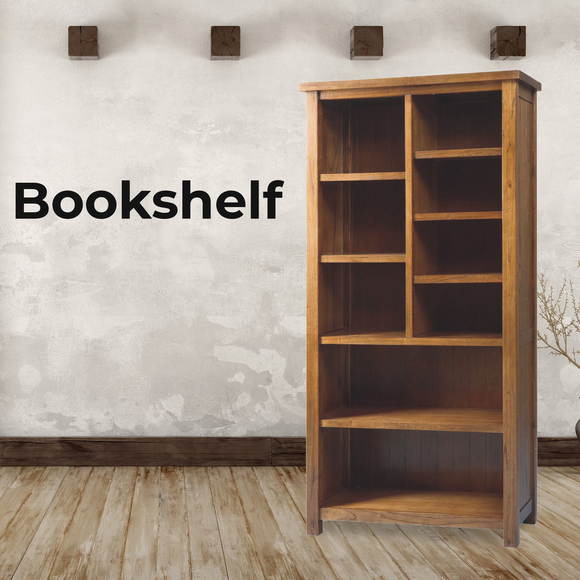 Birdsville Bookshelf Bookcase Display Unit Solid Mt Ash Timber Wood - Brown - Cosy Abode