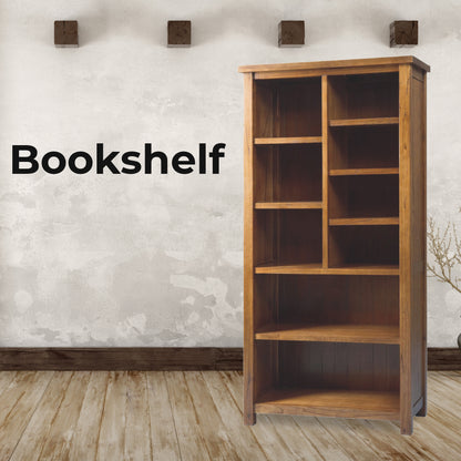 Birdsville Bookshelf Bookcase Display Unit Solid Mt Ash Timber Wood - Brown - Cosy Abode