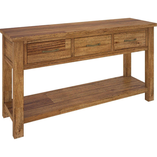 Birdsville Console Hallway Entry Table 156cm Solid Mt Ash Timber Wood - Brown - Cosy Abode