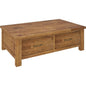 Birdsville Coffee Table 120cm 2 Drawer Solid Mt Ash Timber Wood - Brown - Cosy Abode