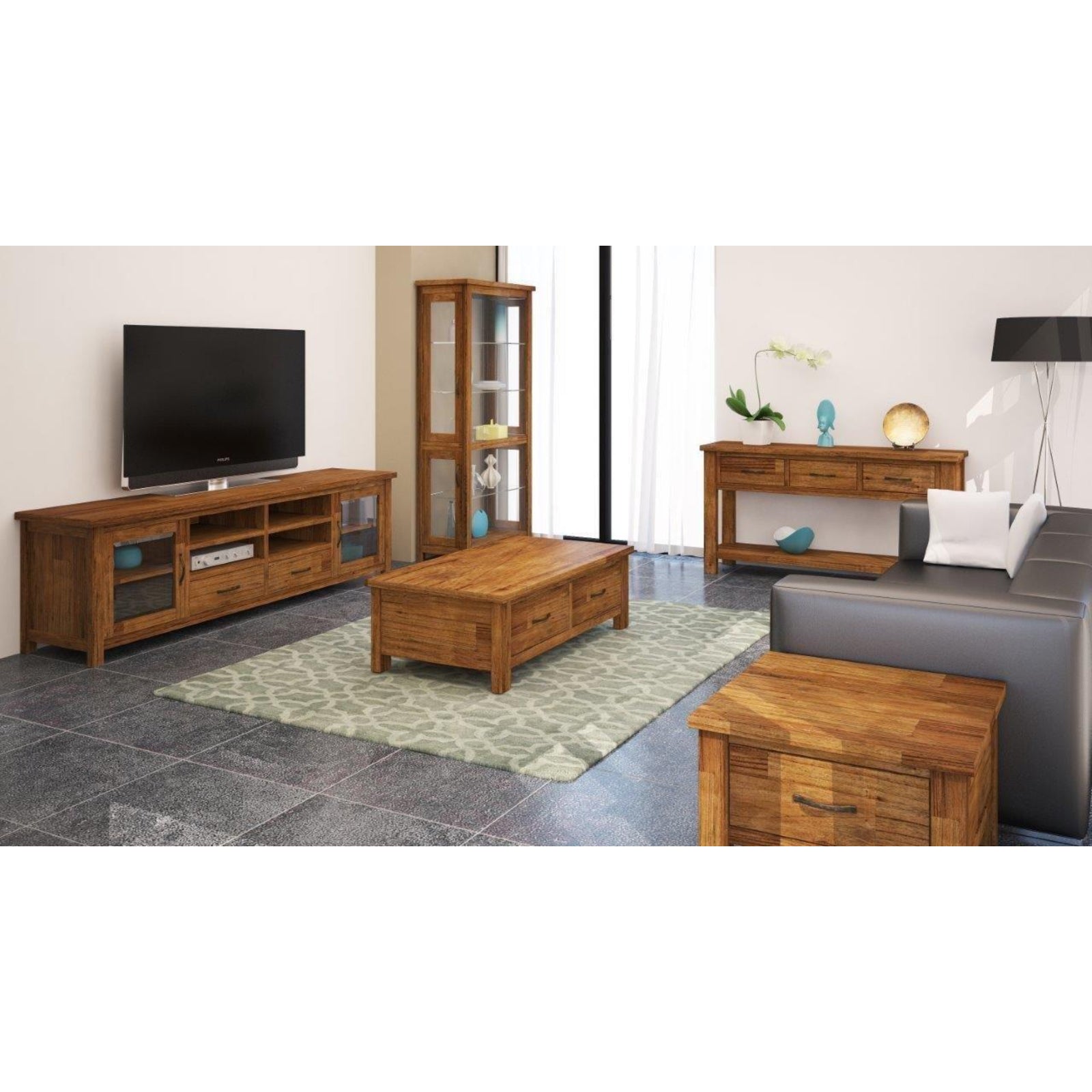 Birdsville Coffee Table 120cm 2 Drawer Solid Mt Ash Timber Wood - Brown - Cosy Abode