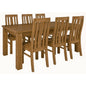 Birdsville 7pc Dining Set 190cm Table 6 Chair Solid Mt Ash Wood Timber - Brown - Cosy Abode