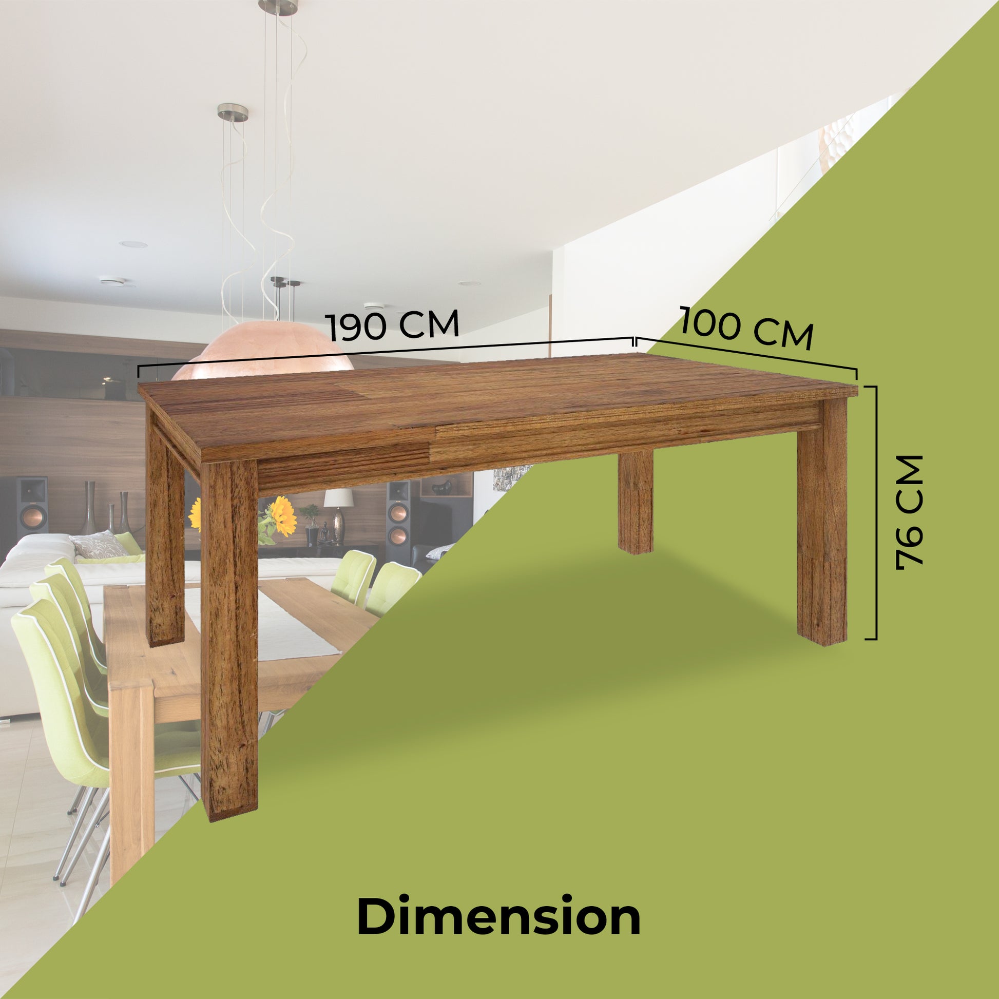 Birdsville 7pc Dining Set 190cm Table 6 PU Seat Chair Solid Mt Ash Wood - Brown - Cosy Abode