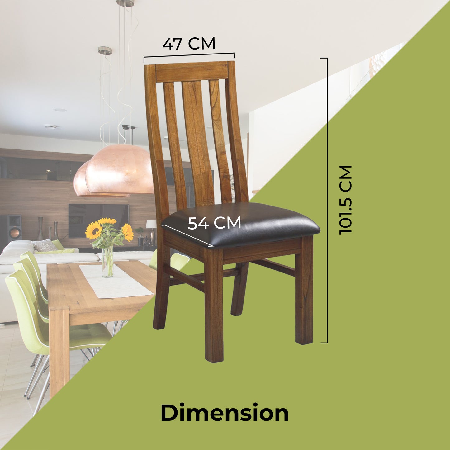 Birdsville 7pc Dining Set 190cm Table 6 PU Seat Chair Solid Mt Ash Wood - Brown - Cosy Abode