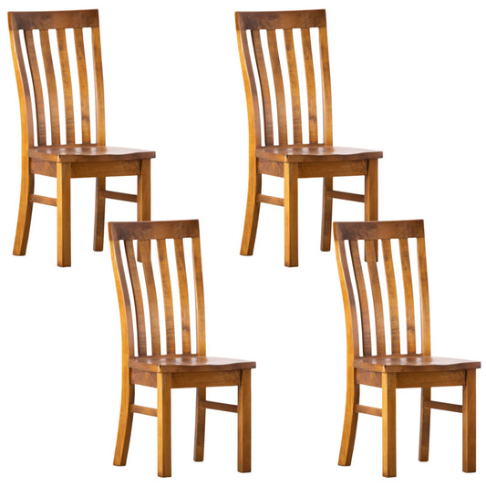 Teasel Dining Chair Set of 4 Solid Pine Timber Wood Seat - Rustic Oak - Cosy Abode
