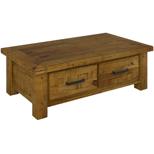 Teasel Coffee Table 140cm Solid Pine Timber Wood - Rustic Oak - Cosy Abode