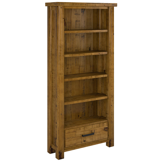 Teasel Bookshelf 190cm Bookcase Display Unit Solid Pine Timber Wood - Rustic Oak - Cosy Abode