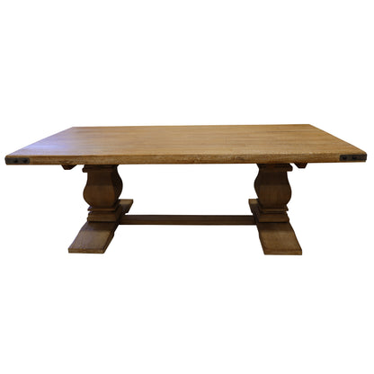 Gloriosa Coffee Table 140cm Pedestal Solid Mango Timber Wood - Honey Wash - Cosy Abode