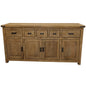 Gloriosa Buffet Table 180cm 4 Door 5 Drawer Solid Mango Timber Wood - Honey Wash - Cosy Abode