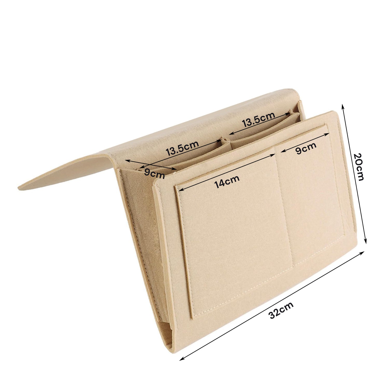 Bed Organiser Bed Caddy Sofa Organiser Bedside Organiser Book Magazines Organiser Black - Cosy Abode