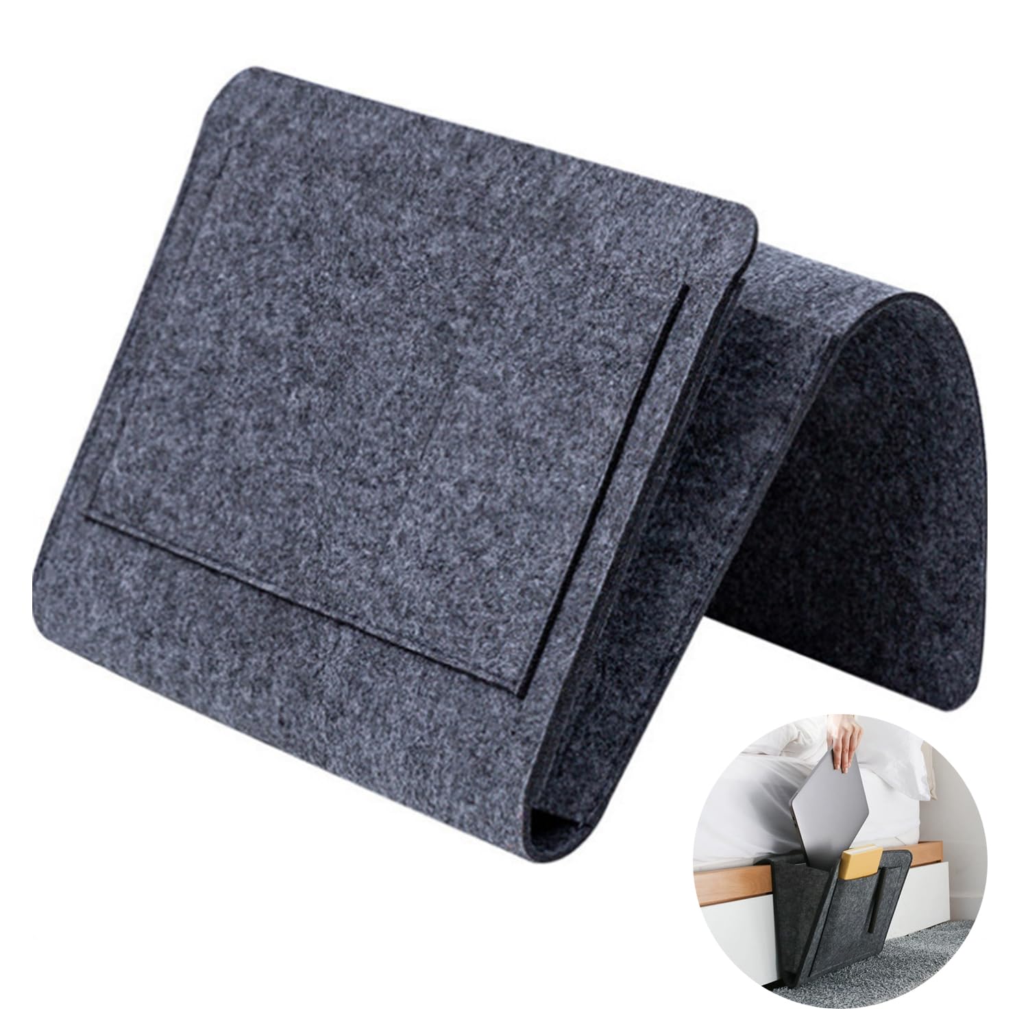 Bed Organiser Bed Caddy Sofa Organiser Bedside Organiser Book Magazines Organiser Dark Grey - Cosy Abode