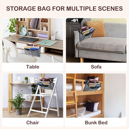 Bed Organiser Bed Caddy Sofa Organiser Bedside Organiser Book Magazines Organiser Grey - Cosy Abode