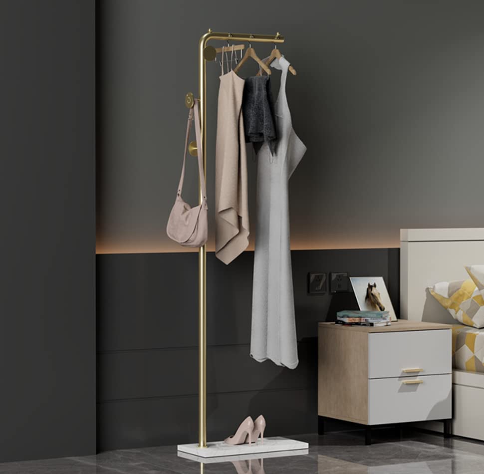 Metal Coat Rack Marble Base Hooks Clothes Coats Bag Tree Hat Display Hanger Stand Organiser - Cosy Abode