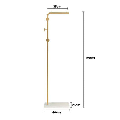 Metal Coat Rack Marble Base Hooks Clothes Coats Bag Tree Hat Display Hanger Stand Organiser - Cosy Abode