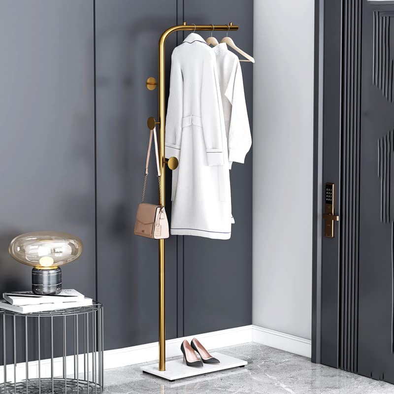 Metal Coat Rack Marble Base Hooks Clothes Coats Bag Tree Hat Display Hanger Stand Organiser - Cosy Abode