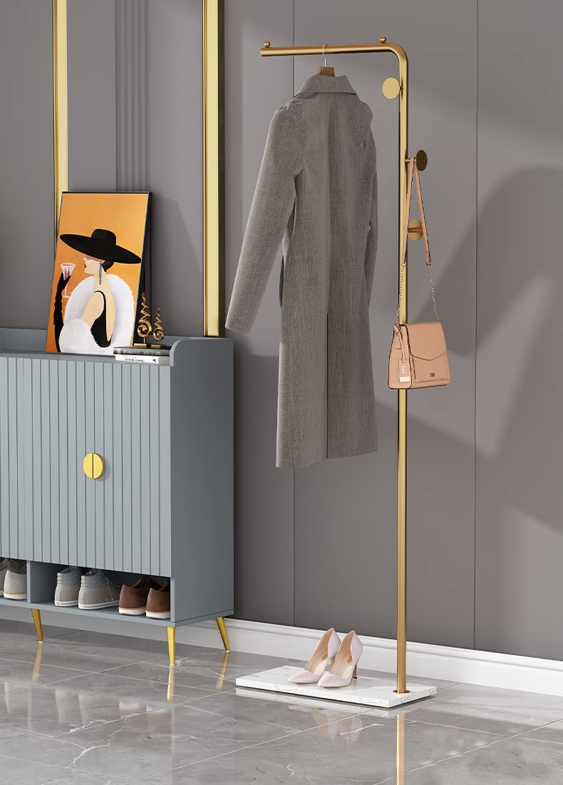 Metal Coat Rack Marble Base Hooks Clothes Coats Bag Tree Hat Display Hanger Stand Organiser - Cosy Abode