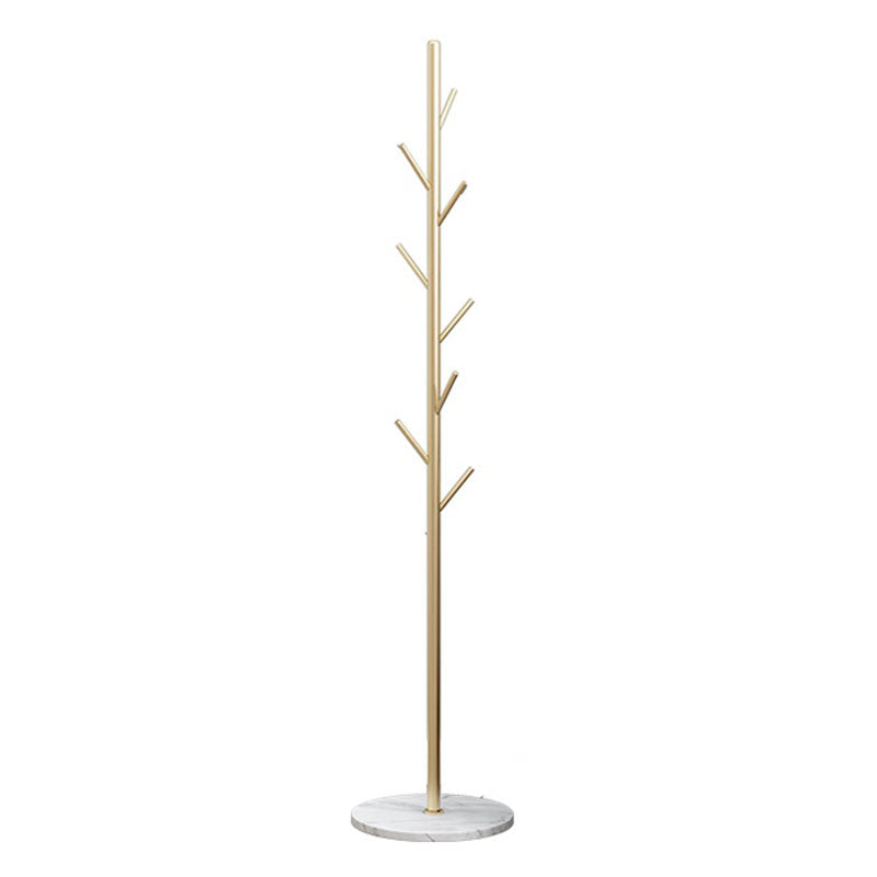 Metal Coat Rack Marble Base 8 Hooks Clothes Tree Hat Display Hanger Bag Organiser - Cosy Abode