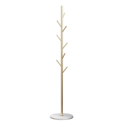 Metal Coat Rack Marble Base 8 Hooks Clothes Tree Hat Display Hanger Bag Organiser - Cosy Abode