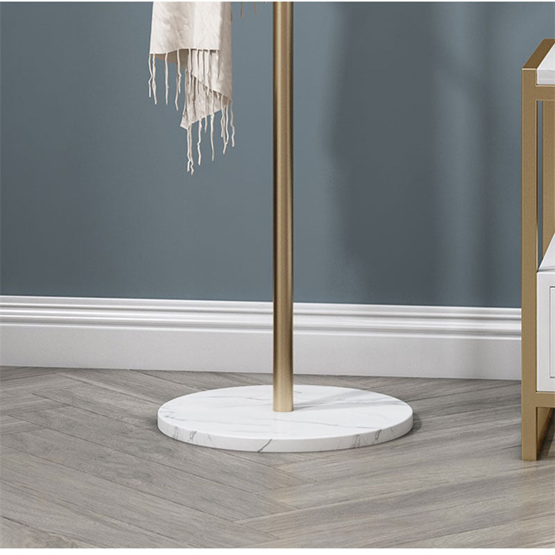 Metal Coat Rack Marble Base 8 Hooks Clothes Tree Hat Display Hanger Bag Organiser - Cosy Abode