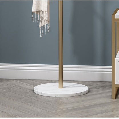 Metal Coat Rack Marble Base 8 Hooks Clothes Tree Hat Display Hanger Bag Organiser - Cosy Abode