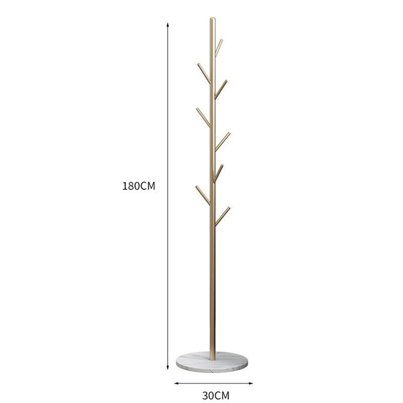 Metal Coat Rack Marble Base 8 Hooks Clothes Tree Hat Display Hanger Bag Organiser - Cosy Abode