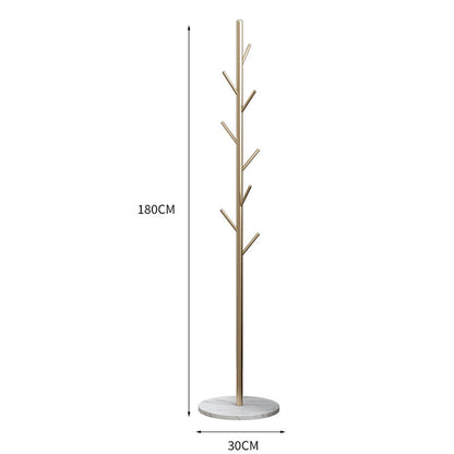 Metal Coat Rack Marble Base 8 Hooks Clothes Tree Hat Display Hanger Bag Organiser - Cosy Abode