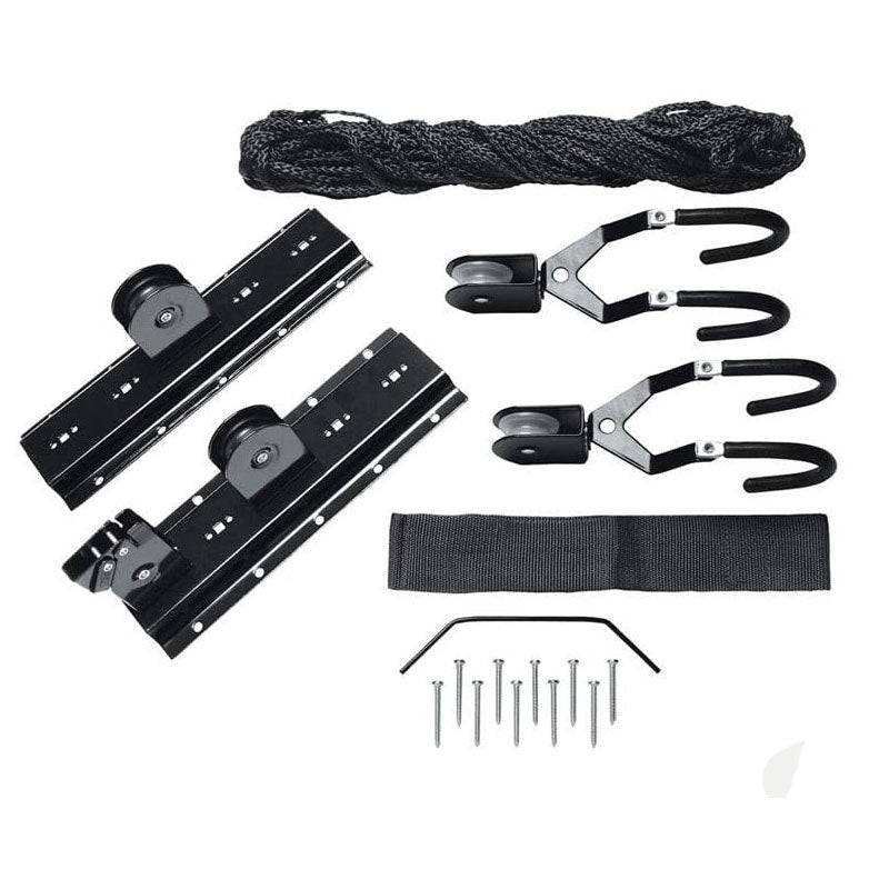 Kayak Bike Hoists Hanger Ladder Ceiling Mount 55kg Capacity Hooks Pulleys - Cosy Abode