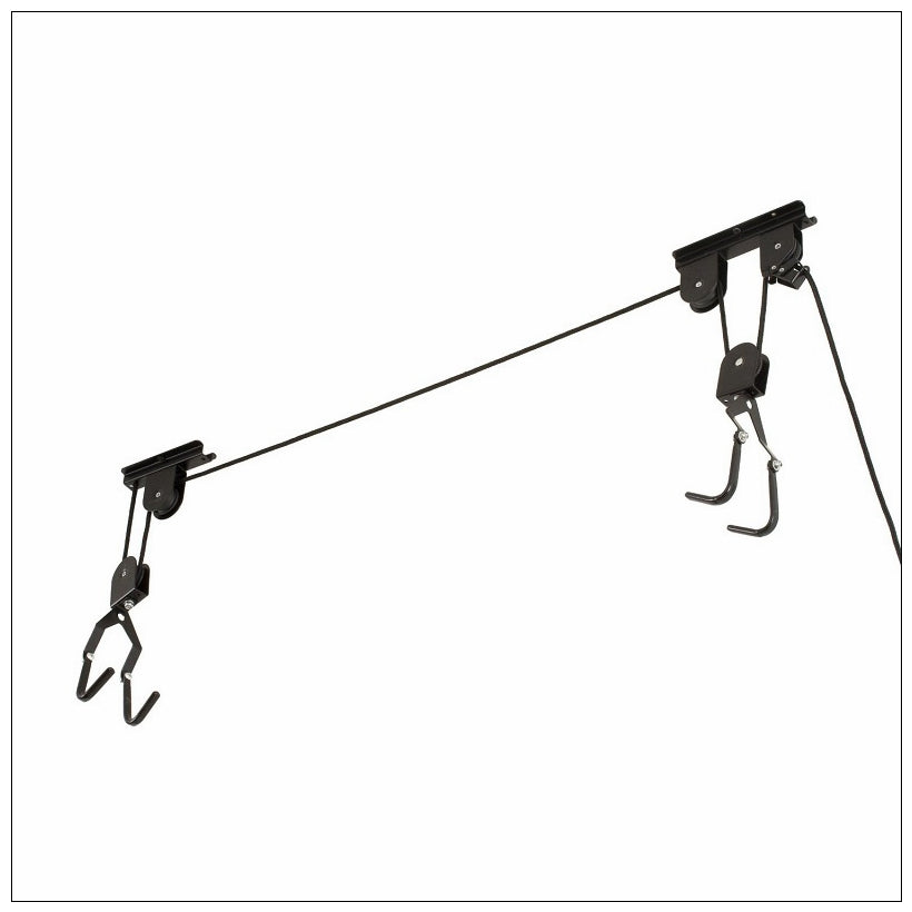 Kayak Bike Hoists Hanger Ladder Ceiling Mount 55kg Capacity Hooks Pulleys - Cosy Abode