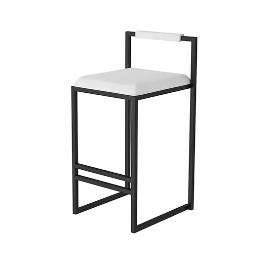 Interior Ave - La Maison Designer White Velvet Bar Stool - Set of 2 - Cosy Abode