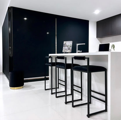 Interior Ave - La Maison Designer Black Velvet Bar Stool - Set of 2 - Cosy Abode