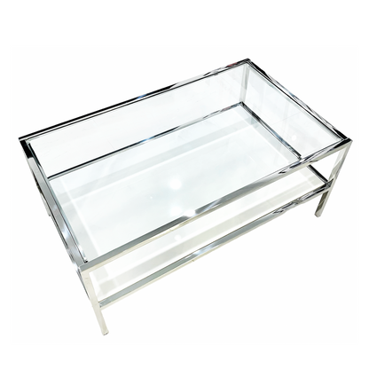 Interior Ave - Vogue Coffee Table - White Marble Stone & Glass - Cosy Abode