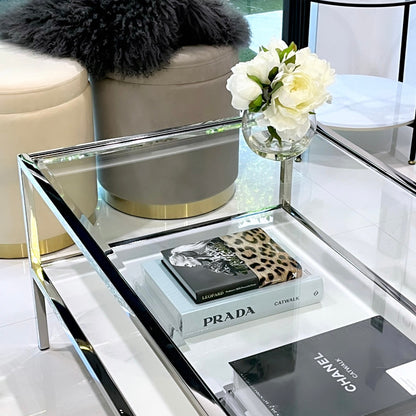 Interior Ave - Vogue Coffee Table - White Marble Stone & Glass - Cosy Abode