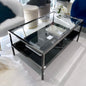 Interior Ave - Vogue Coffee Table - Black Marble Stone & Glass - Cosy Abode