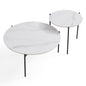 Interior Ave - Bianco Nested Coffee Table Set - White Marble Stone - Cosy Abode