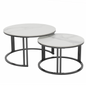 Interior Ave - Premier Nested Coffee Table Set - White Marble Stone - Cosy Abode