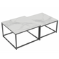 Interior Ave - Ciest Square Nested Coffee Table Set - White Marble Stone - Cosy Abode