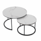 Interior Ave - Executive Stone Nested Coffee Table Set - White & White - Cosy Abode