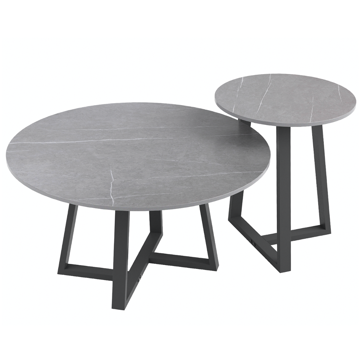 Interior Ave - Broadway Two Tier Coffee Table Set - Stone Grey - Cosy Abode