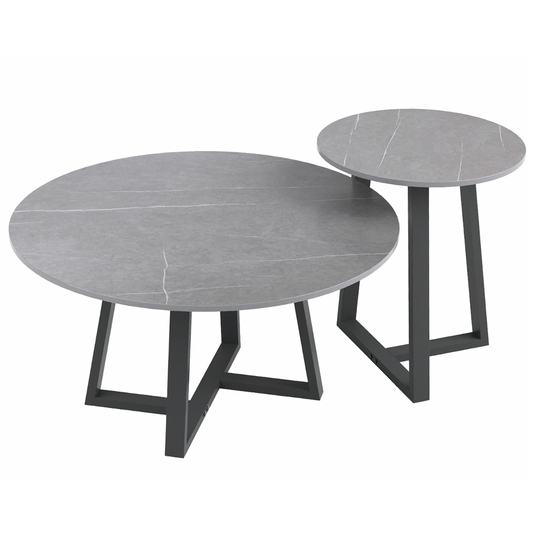 Interior Ave - Broadway Two Tier Coffee Table Set - Stone Grey - Cosy Abode